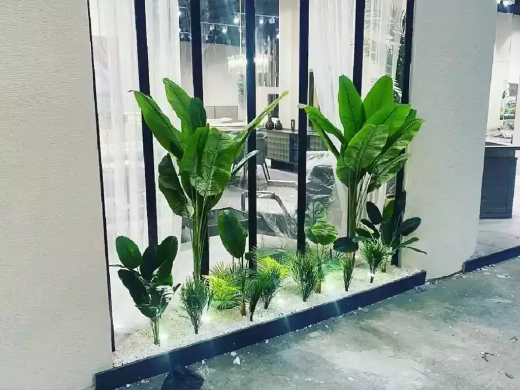 Dikey Dekor - Yapay Botanik Agac Ormani Dikey Dekor Uygulama Gorsel