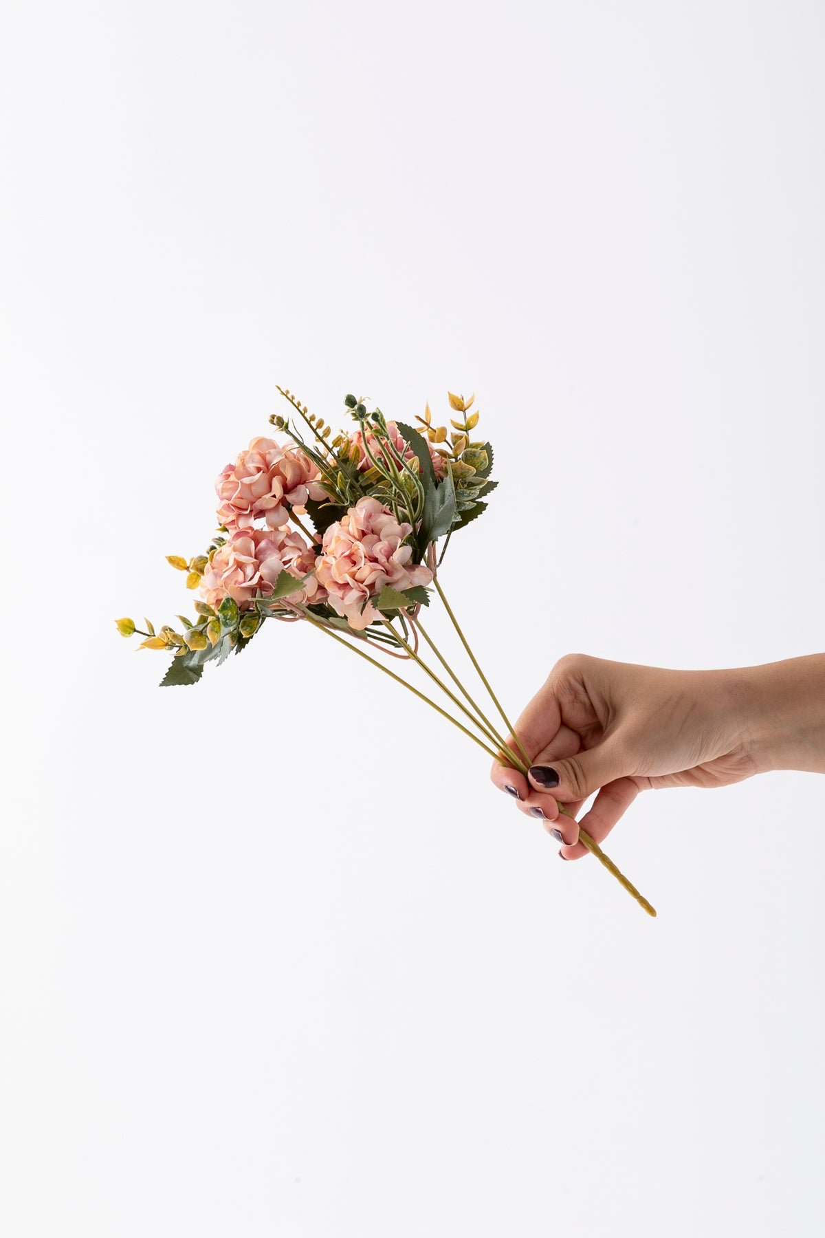 Dikey Dekor - 601A8712 Toptan Yapay Ortanca Çiçeği 30 Cm 5 Dal Açık Pembe - Görsel 2
