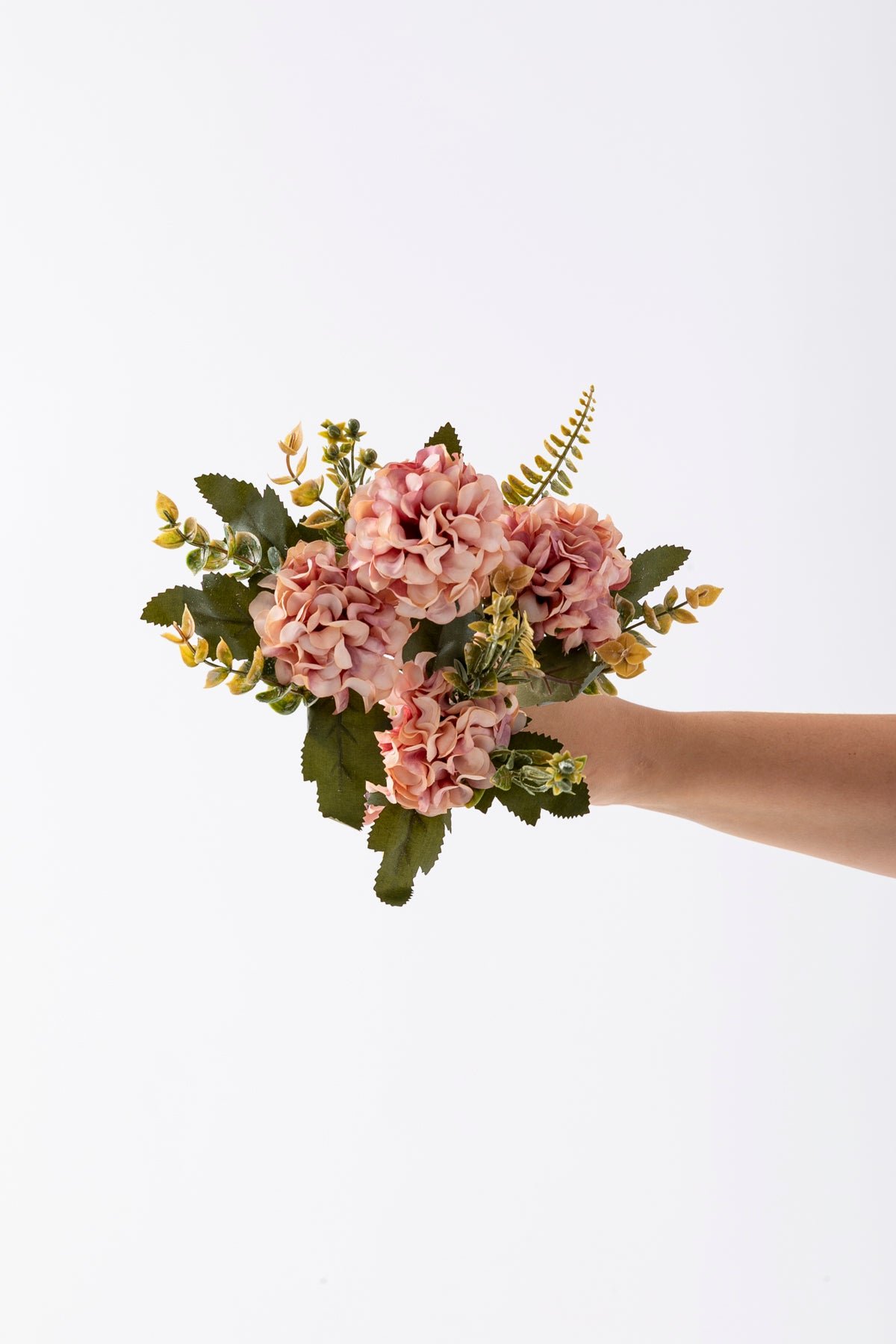 Dikey Dekor - 601A8713 Toptan Yapay Ortanca Çiçeği 30 Cm 5 Dal Açık Pembe - Görsel 3