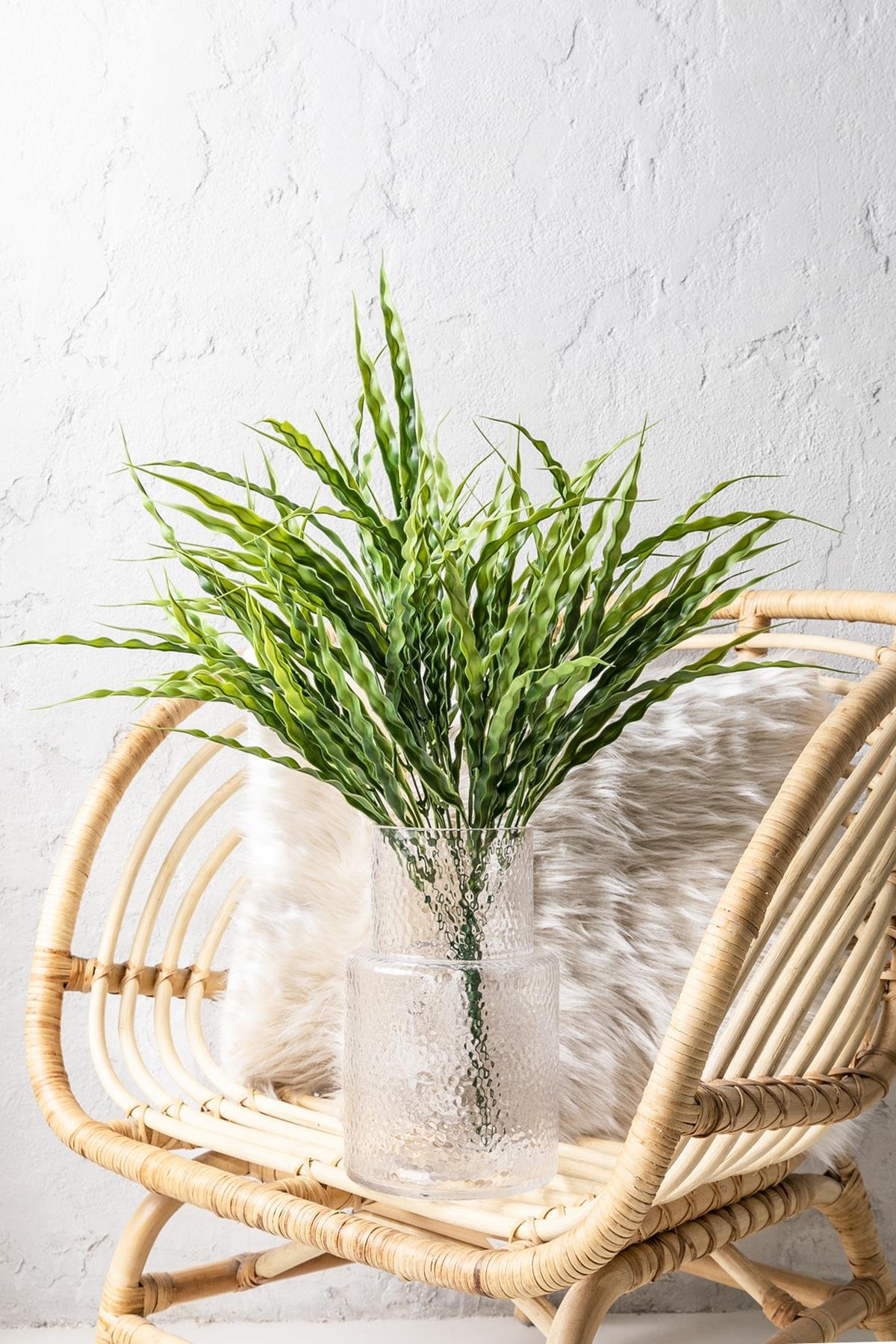 Dikey Dekor - yapay buyuk saz demeti acik yesil 60 cm 10 dal 4119 Toptan Yapay Büyük Saz Demeti Açık Yeşil 60 Cm 10 Dal - Görsel 2