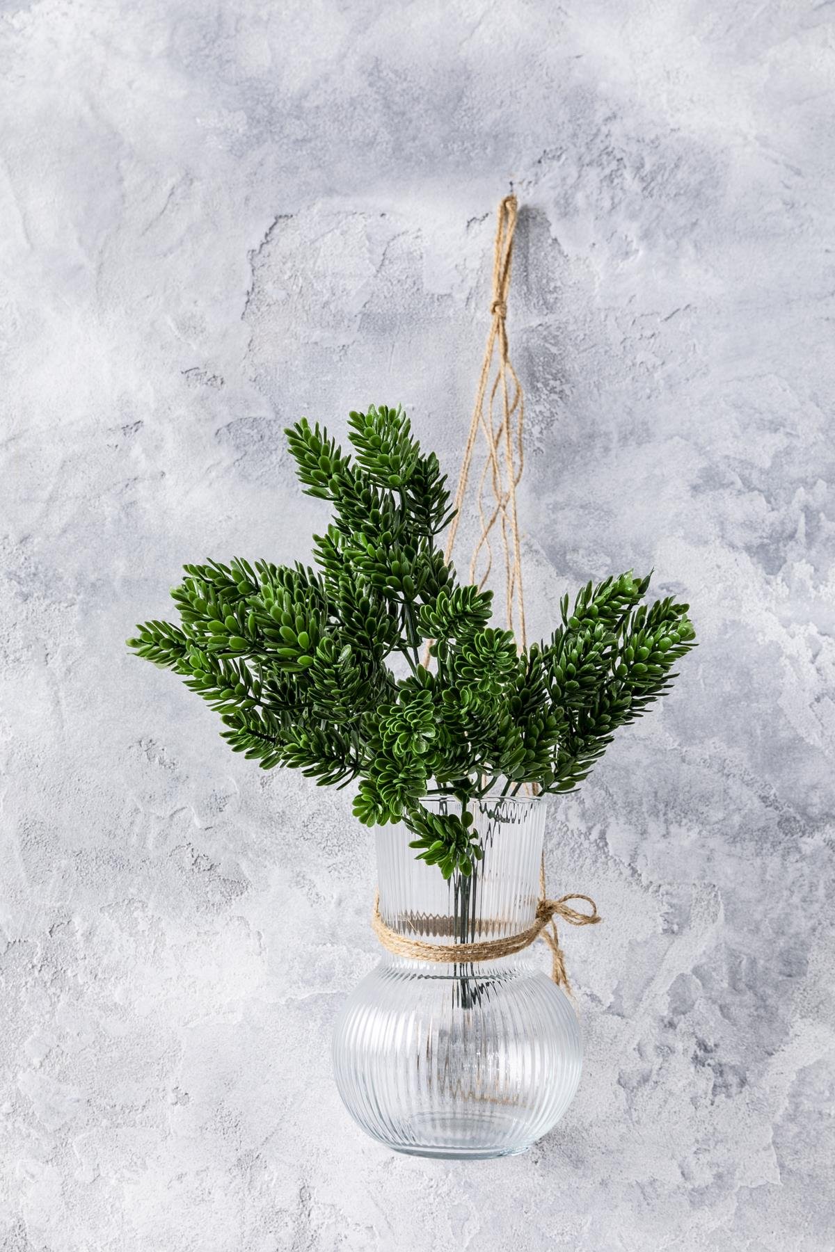 Dikey Dekor - yapay camdali demeti yesil 30 cm 5 dal uv 4079 Toptan Yapay Çamdalı Demeti Yeşil 30 Cm 5 Dal (Uv) - Görsel 2