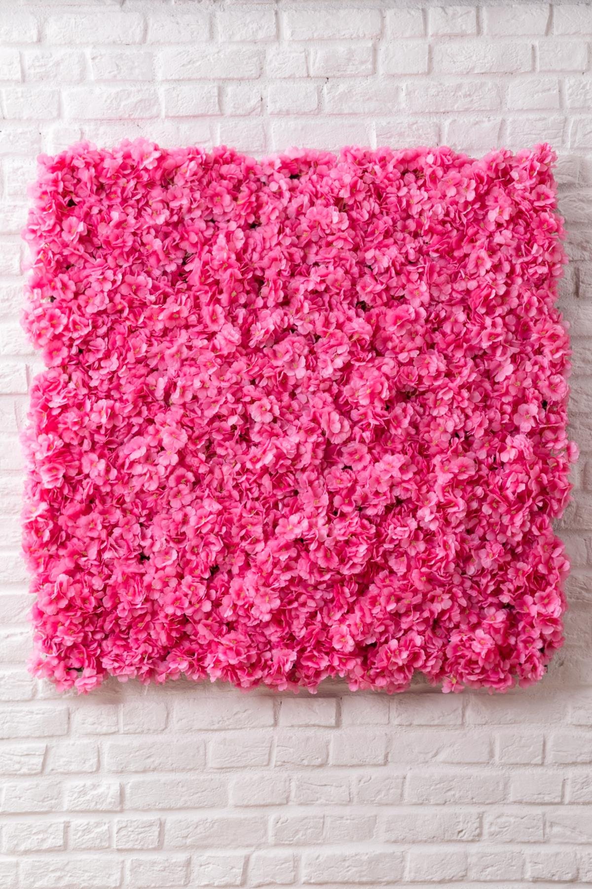 Dikey Dekor - yapay cicek duvari 100x100 pembe 6684 Toptan Yapay Çiçek Duvarı 100x100 Pembe - Görsel 2