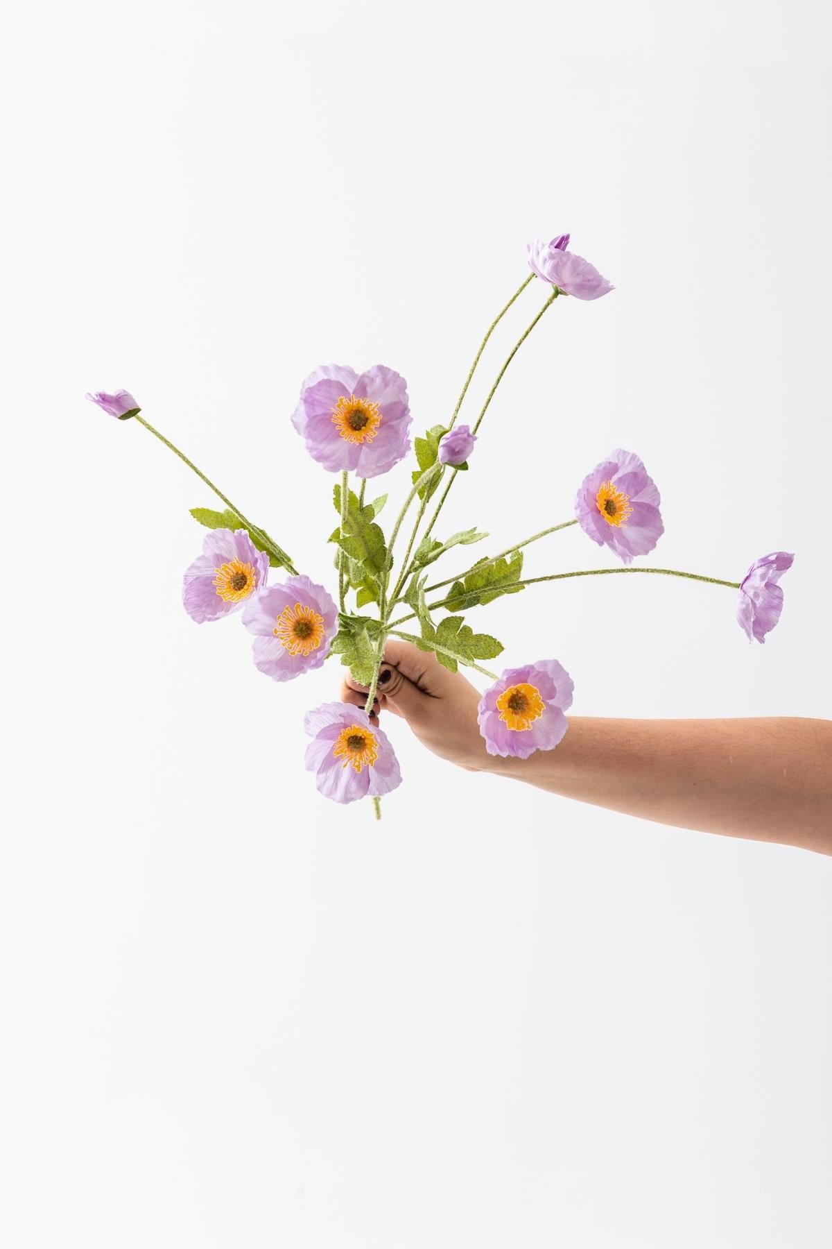 Dikey Dekor - yapay gelincik cicegi 60 cm tek dal 6871 Toptan Yapay Gelincik Çiçeği 60 Cm Tek Dal-Mavi / STANDART - Görsel 4