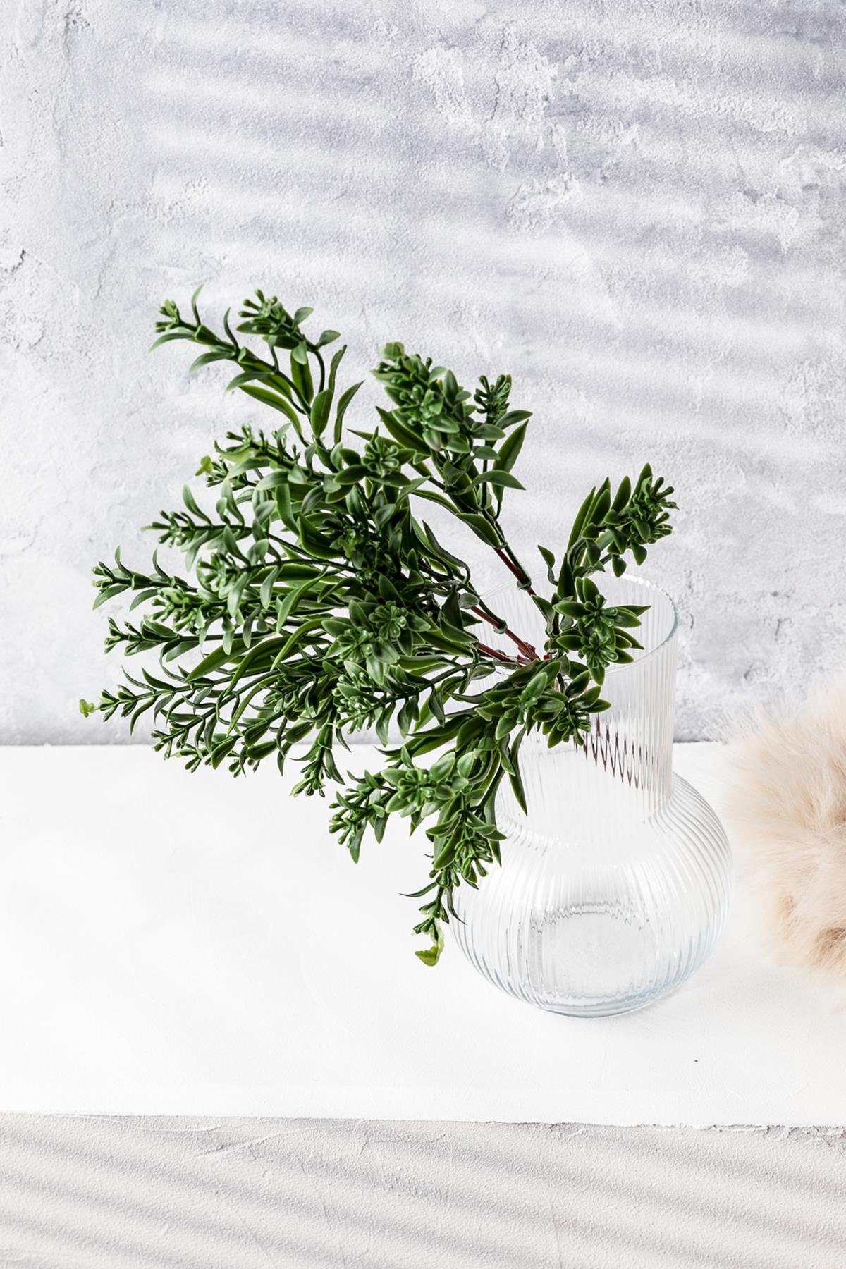 Dikey Dekor - yapay ihlamur demeti koyu yesil 35 cm 5 dal uv 4134 Toptan Yapay Ihlamur Demeti Koyu Yeşil 35 Cm 5 Dal (Uv) - Görsel 3