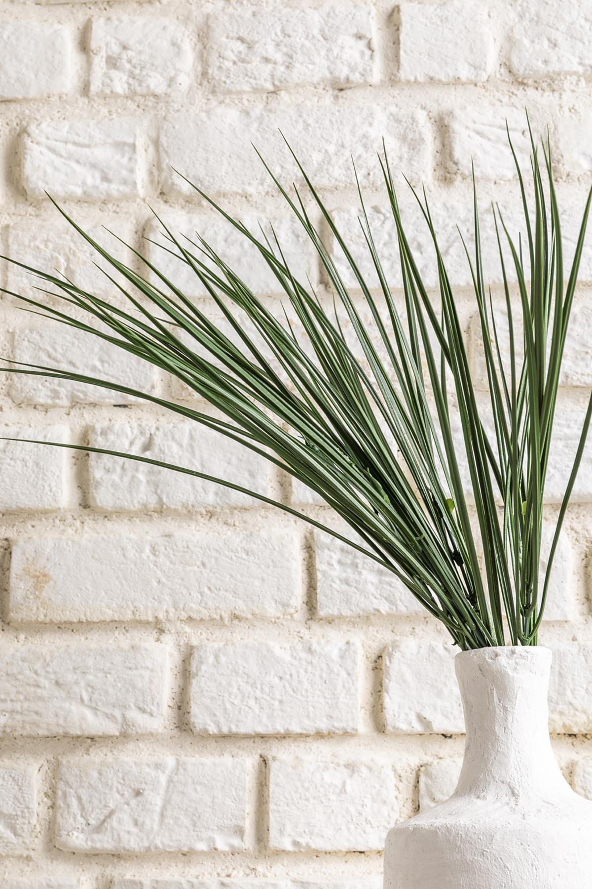 Dikey Dekor - yapay ince saz demeti koyu yesil 50 cm 7 dal uv 4179 Toptan Yapay İnce Saz Demeti Koyu Yeşil 50 Cm 7 Dal (Uv) - Görsel 2