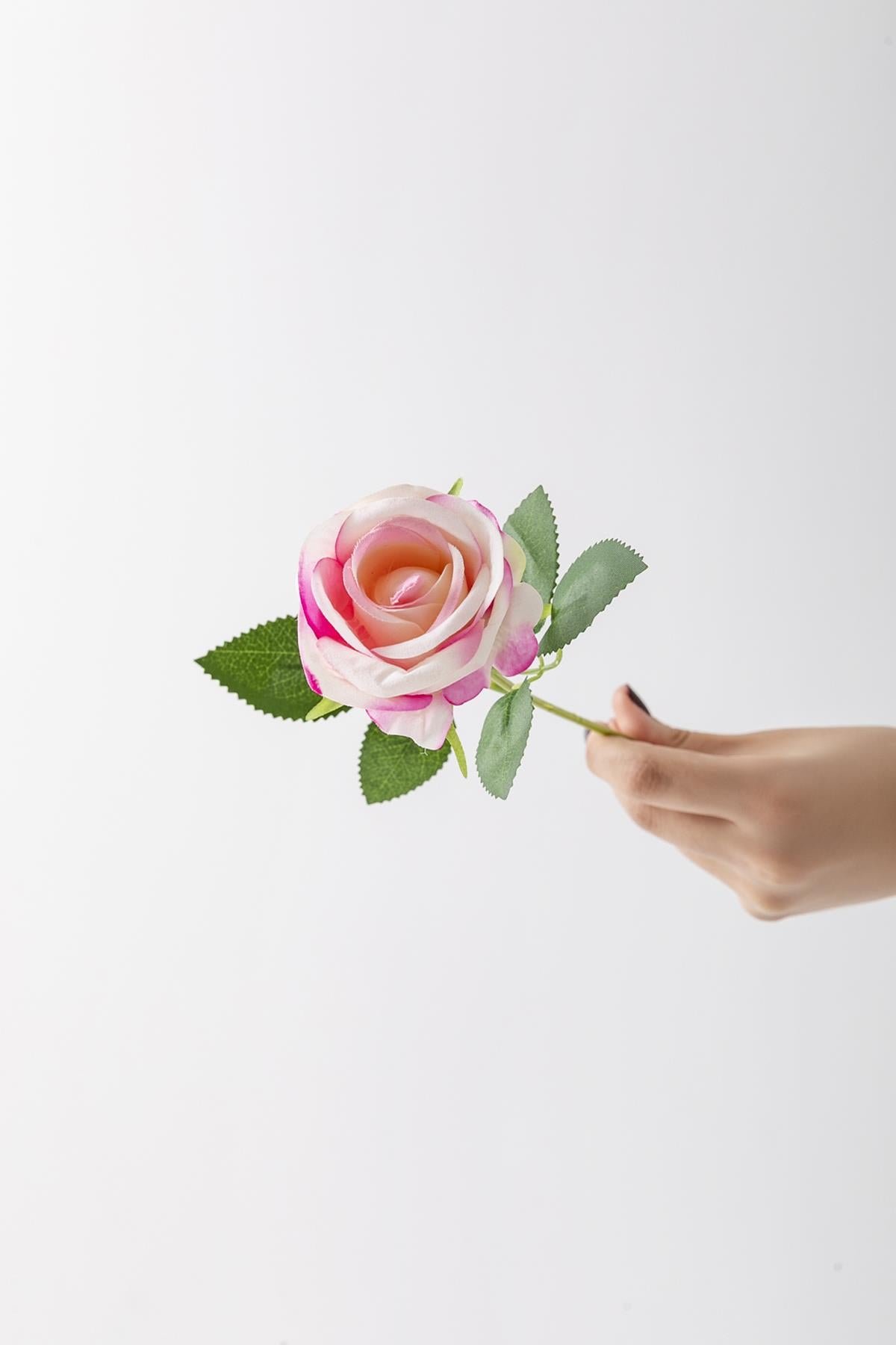 Dikey Dekor - yapay kadife gul tek dal pembe 50 cm 5764 Toptan Yapay Kadife Gül Tek Dal Pembe 50 Cm - Görsel 3