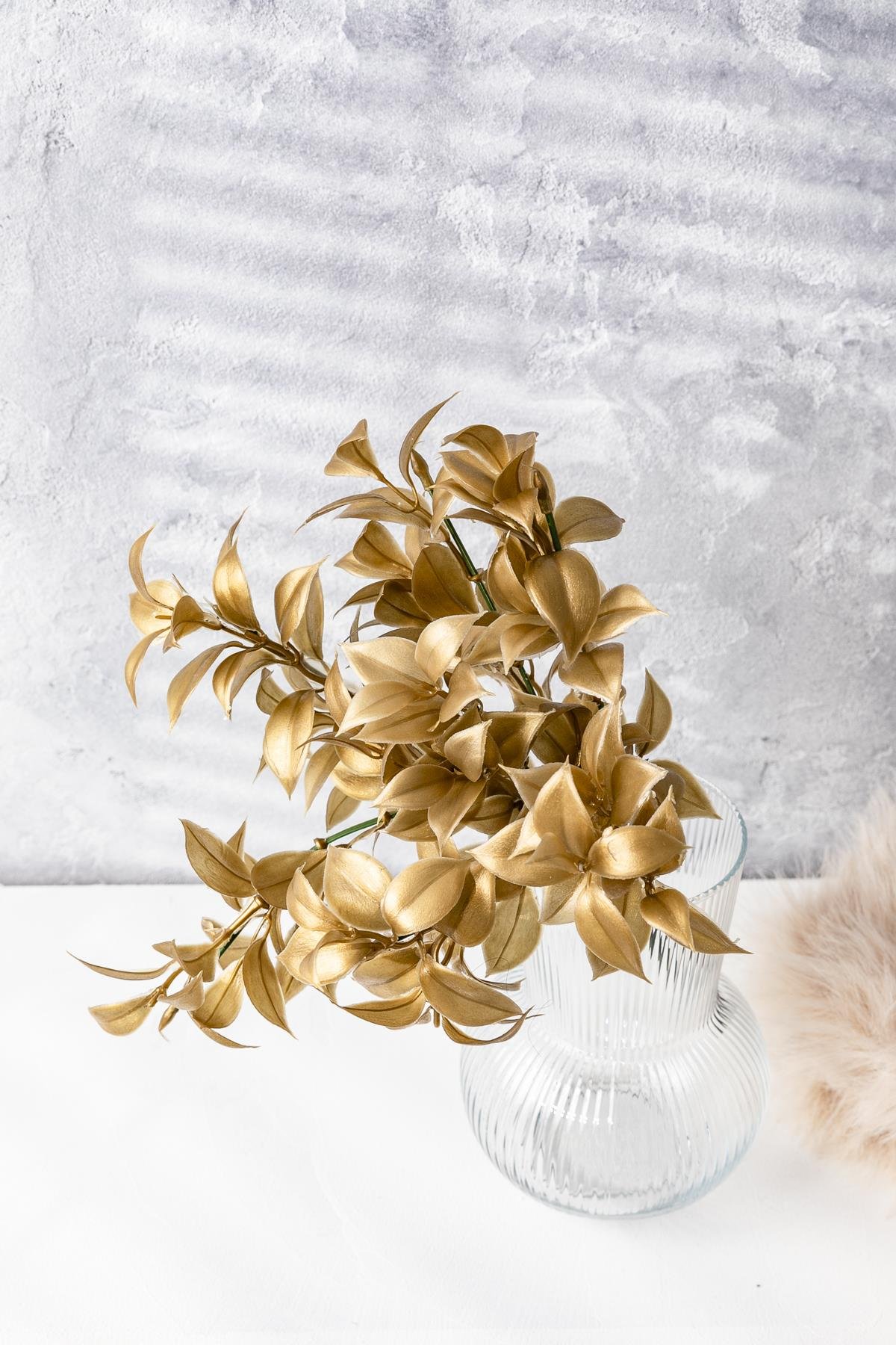 Dikey Dekor - yapay limon yapragi demeti gold 30 cm 7 dal uv 4064 Toptan Yapay Limon Yaprağı Demeti Gold 30 Cm 7 Dal (Uv) - Görsel 2