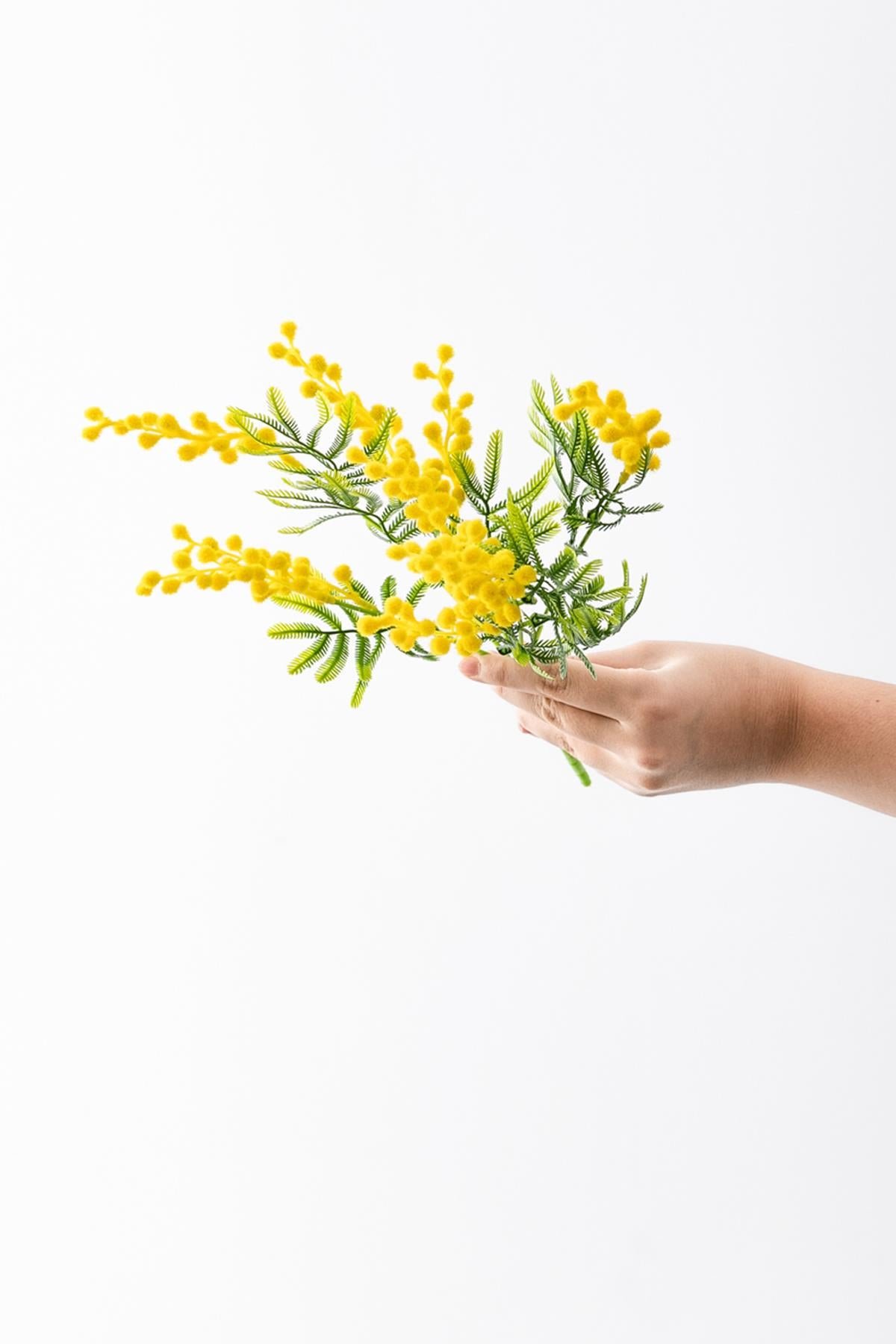 Dikey Dekor - yapay mimoza cicegi sari 40 cm 7 dal 7514 Toptan Yapay Mimoza Çiçeği Sarı 40 Cm 7 Dal - Görsel 2