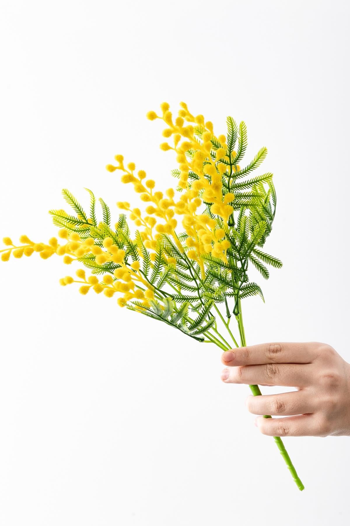 Dikey Dekor - yapay mimoza cicegi sari 40 cm 7 dal 7516 Toptan Yapay Mimoza Çiçeği Sarı 40 Cm 7 Dal - Görsel 4
