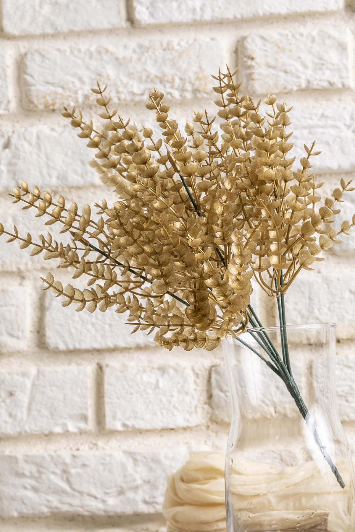 Dikey Dekor - yapay okaliptus demeti gold 35 cm 7 dal uv 3949 Toptan Yapay Okaliptus Demeti Gold 35 Cm 7 Dal (Uv) - Görsel 2