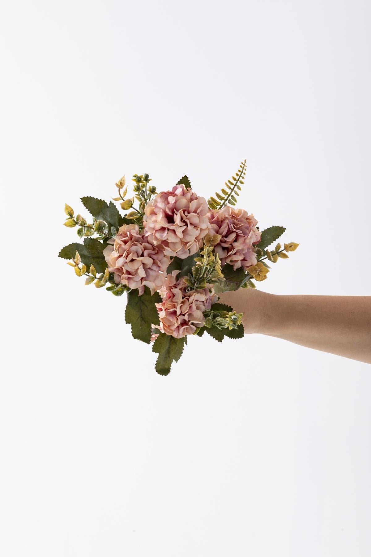Dikey Dekor - yapay ortanca cicegi 30 cm 5 dal somon 6187 Toptan Yapay Ortanca Çiçeği 30 Cm 5 Dal Somon - Görsel 4