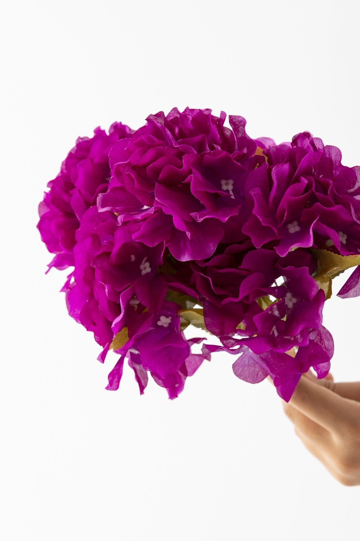 Dikey Dekor - yapay ortanca cicegi 35 cm 7 dal mor 5905 Toptan Yapay Ortanca Çiçeği 35 Cm 7 Dal Mor - Görsel 3