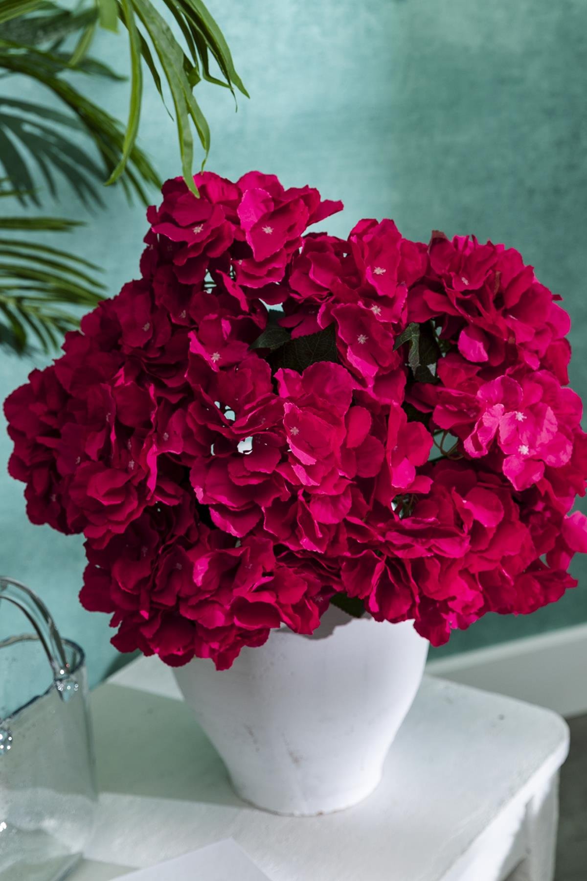 Dikey Dekor - yapay ortanca cicegi fusya 45 cm 7 dal 4751 Toptan Yapay Ortanca Çiçeği Fuşya 45 Cm 5 Dal - Görsel 2