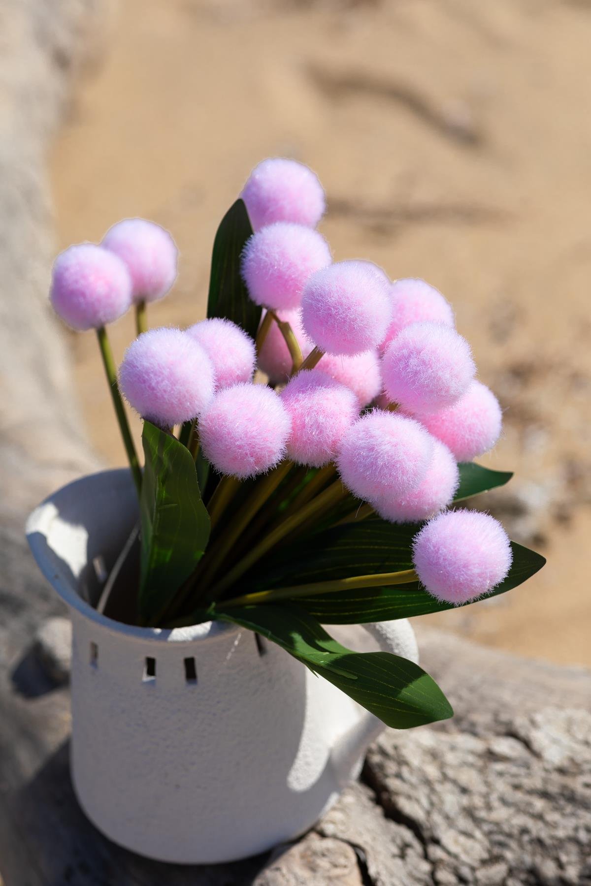 Dikey Dekor - yapay ponpon cicegi pembe 35 cm 7 dal 2722 Toptan Yapay Ponpon Çiçeği Pembe 35 Cm 7 Dal - Görsel 2
