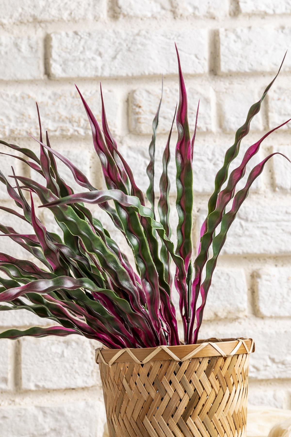Dikey Dekor - yapay saz demeti yesil pembe 40 cm 5 dal uv 4039 Toptan Yapay Saz Demeti Yeşil Pembe 40 Cm 5 Dal (Uv) - Görsel 2