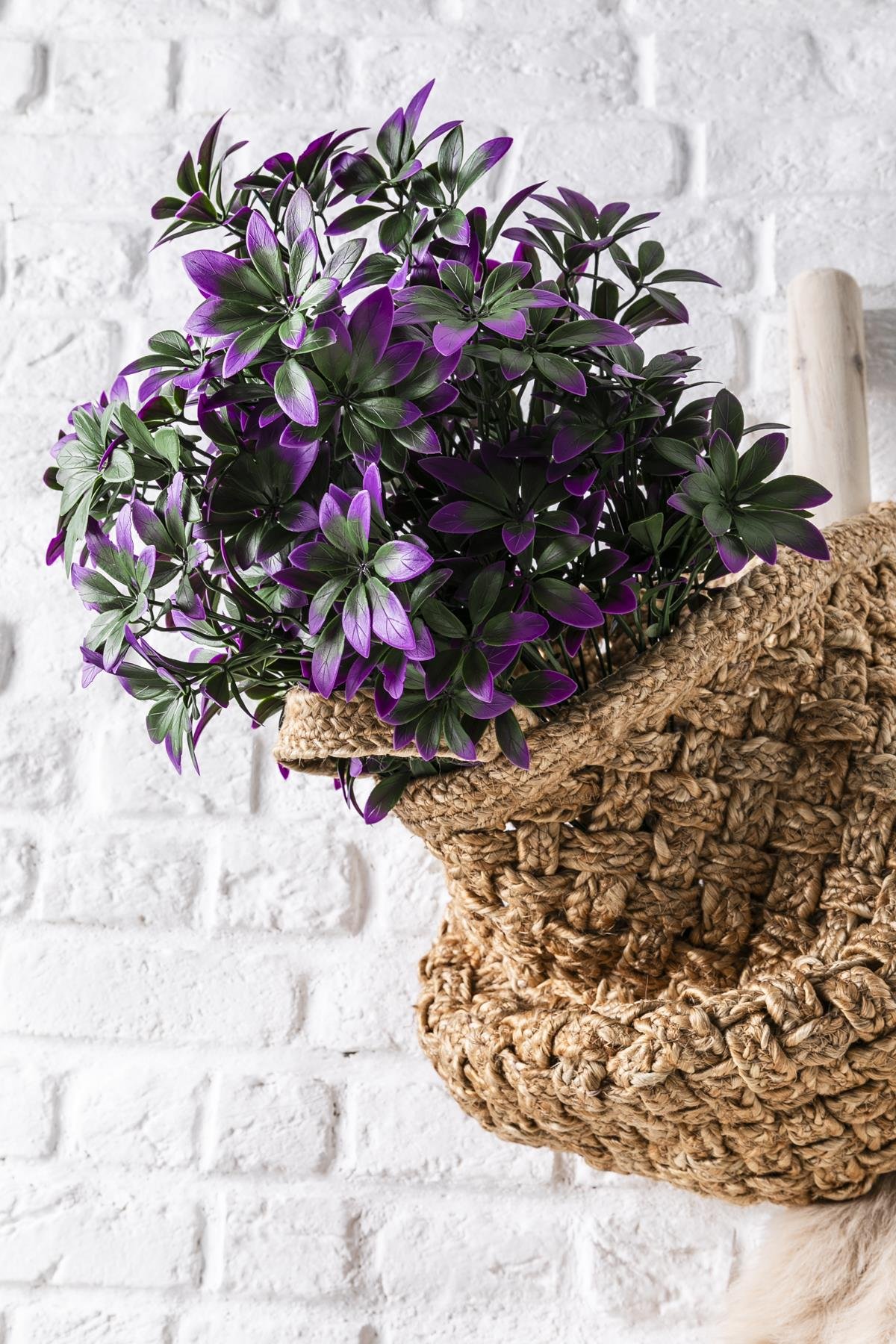 Dikey Dekor - yapay sefrole demeti mor 60 cm 24 dal uv 4069 Toptan Yapay Şefrole Demeti Mor 60 Cm 24 Dal (Uv) - Görsel 2
