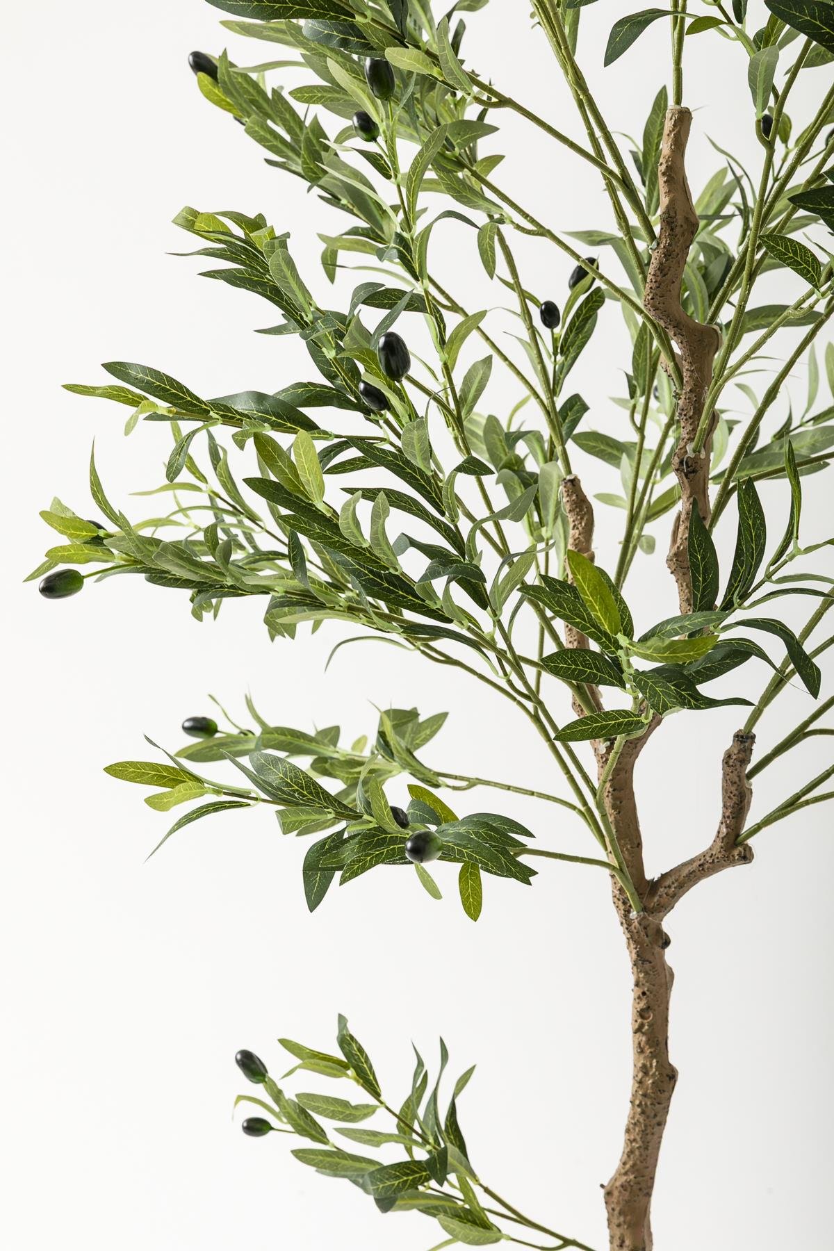 Dikey Dekor - yapay zeytin agaci 175 cm siyah gumus metal saksi 5524 Toptan Yapay Zeytin Ağacı 175 Cm Siyah Gümüş Metal Saksı - Görsel 2