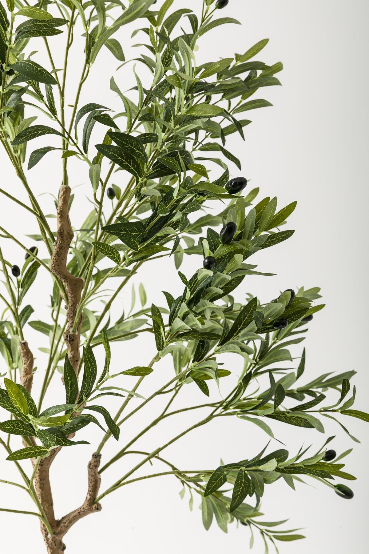 Dikey Dekor - yapay zeytin agaci 175 cm siyah gumus metal saksi 5525 Toptan Yapay Zeytin Ağacı 175 Cm Siyah Gümüş Metal Saksı - Görsel 3