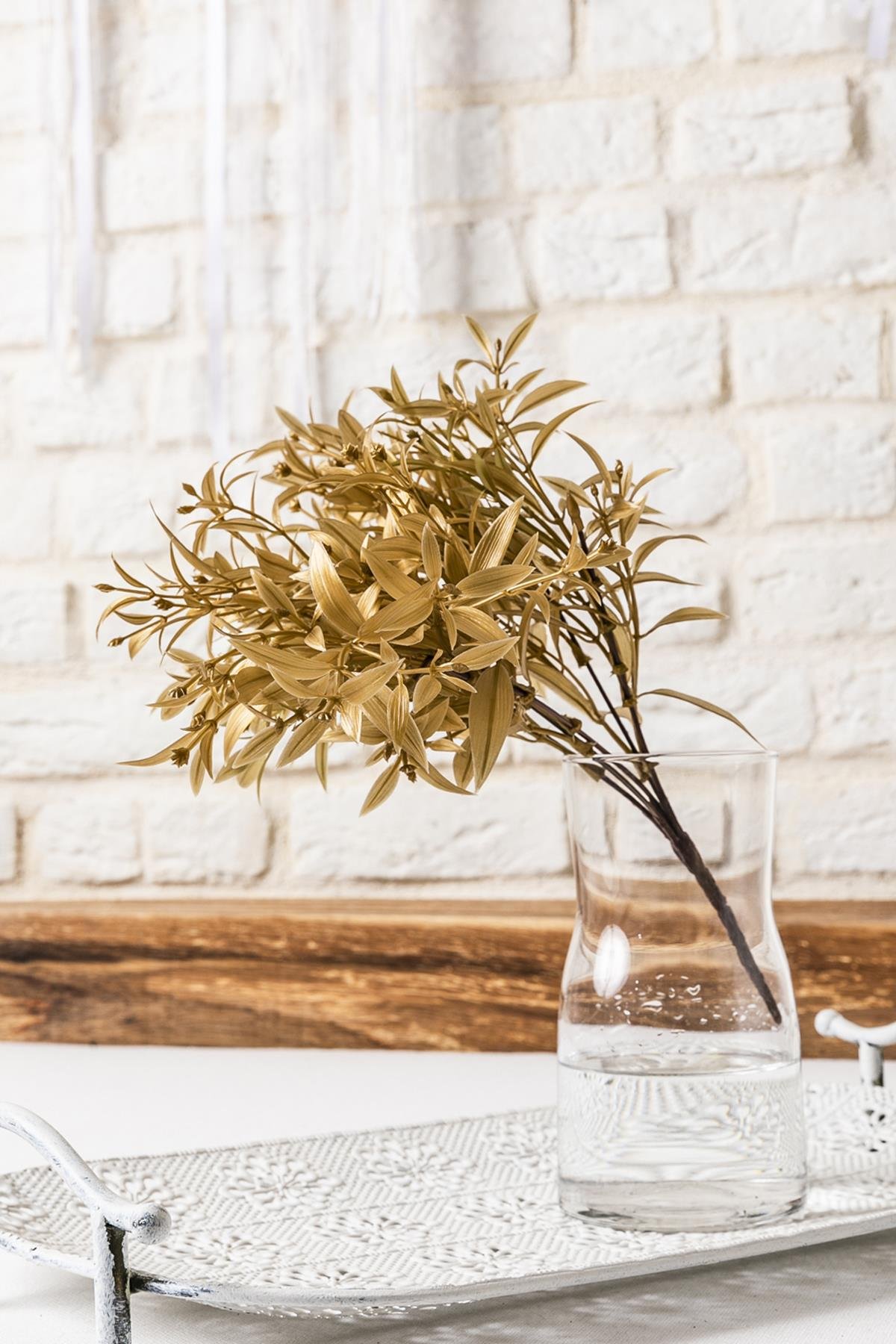 Dikey Dekor - yapay zeytin demeti gold 30 cm 5 dal uv 4054 Toptan Yapay Zeytin Demeti Gold 30 Cm 5 Dal (Uv) - Görsel 2