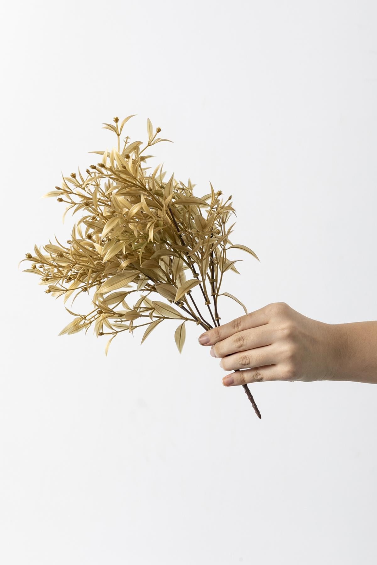 Dikey Dekor - yapay zeytin demeti gold 30 cm 5 dal uv 4055 Toptan Yapay Zeytin Demeti Gold 30 Cm 5 Dal (Uv) - Görsel 3