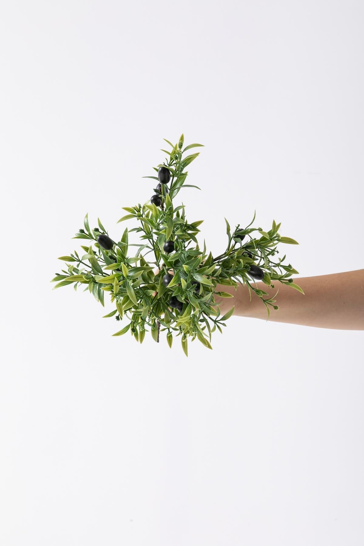 Dikey Dekor - yapay zeytin demeti yesil 35 cm 5 dal 6415 Toptan Yapay Zeytin Demeti Yeşil 35 Cm 5 Dal - Görsel 4